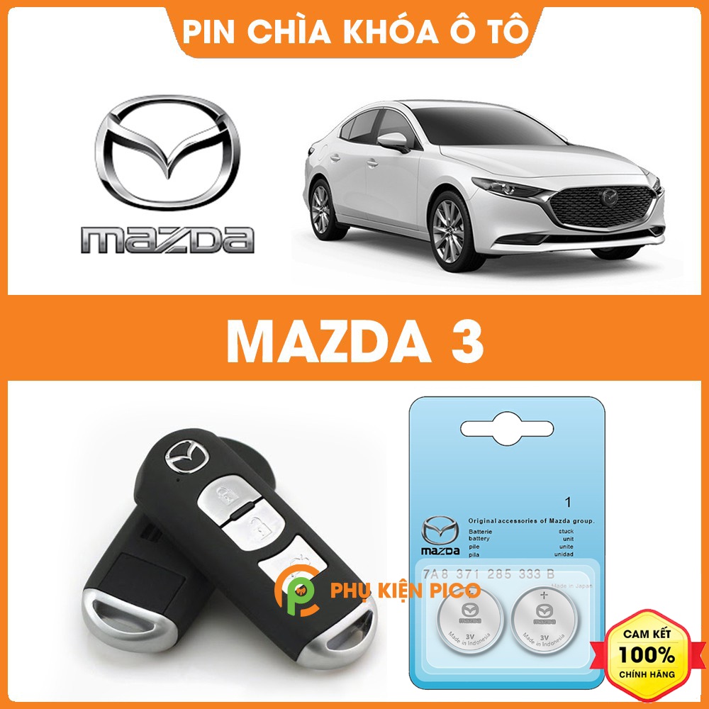 Pin chìa khóa ô tô Mazda 3 chính hãng Mazda sản xuất tại Indonesia 3V Panasonic