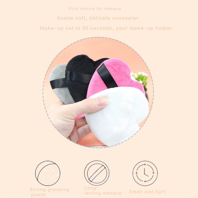 Mút Trang Điểm YOUYO Cotton Tán Kem Nền Che Khuyết Điểm Hình Trái Tim Có Dây Đeo Cho Nữ