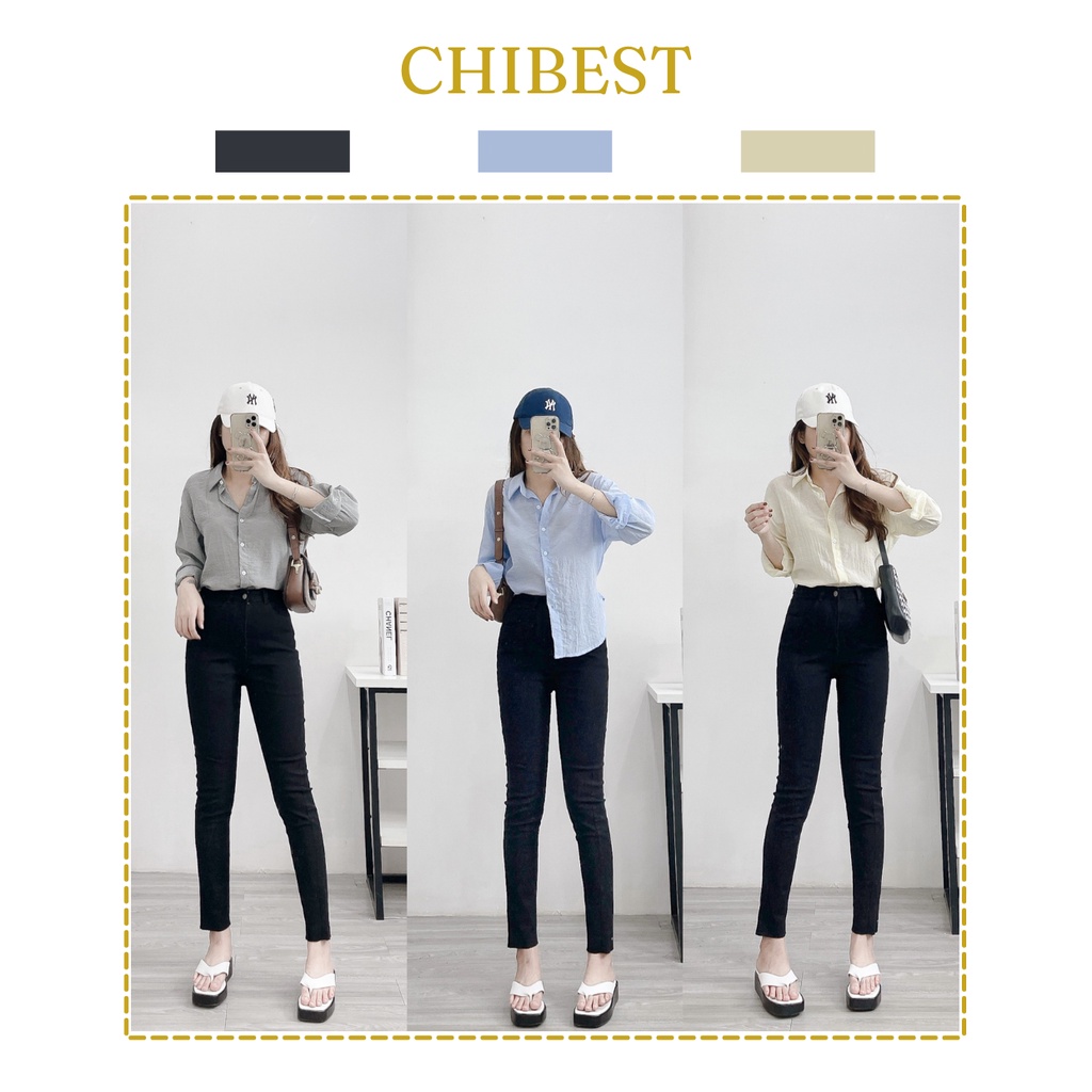 Áo sơ mi kiểu tay dài phối dây buộc nơ lưng chất liệu tơ sọc mẫu thời trang nữ cá tính AAB75 CHIBEST