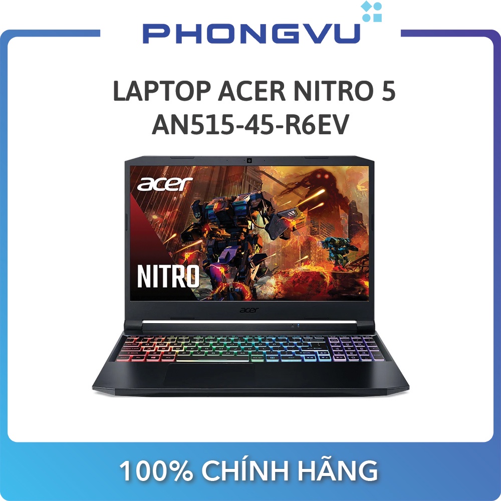 Laptop ACER Nitro 5 AN515-45-R6EV ( 15.6&quot; FHD/ Ryzen 5 5600H/8GB/512GB SSD/GTX1650) - Bảo hành 12 tháng