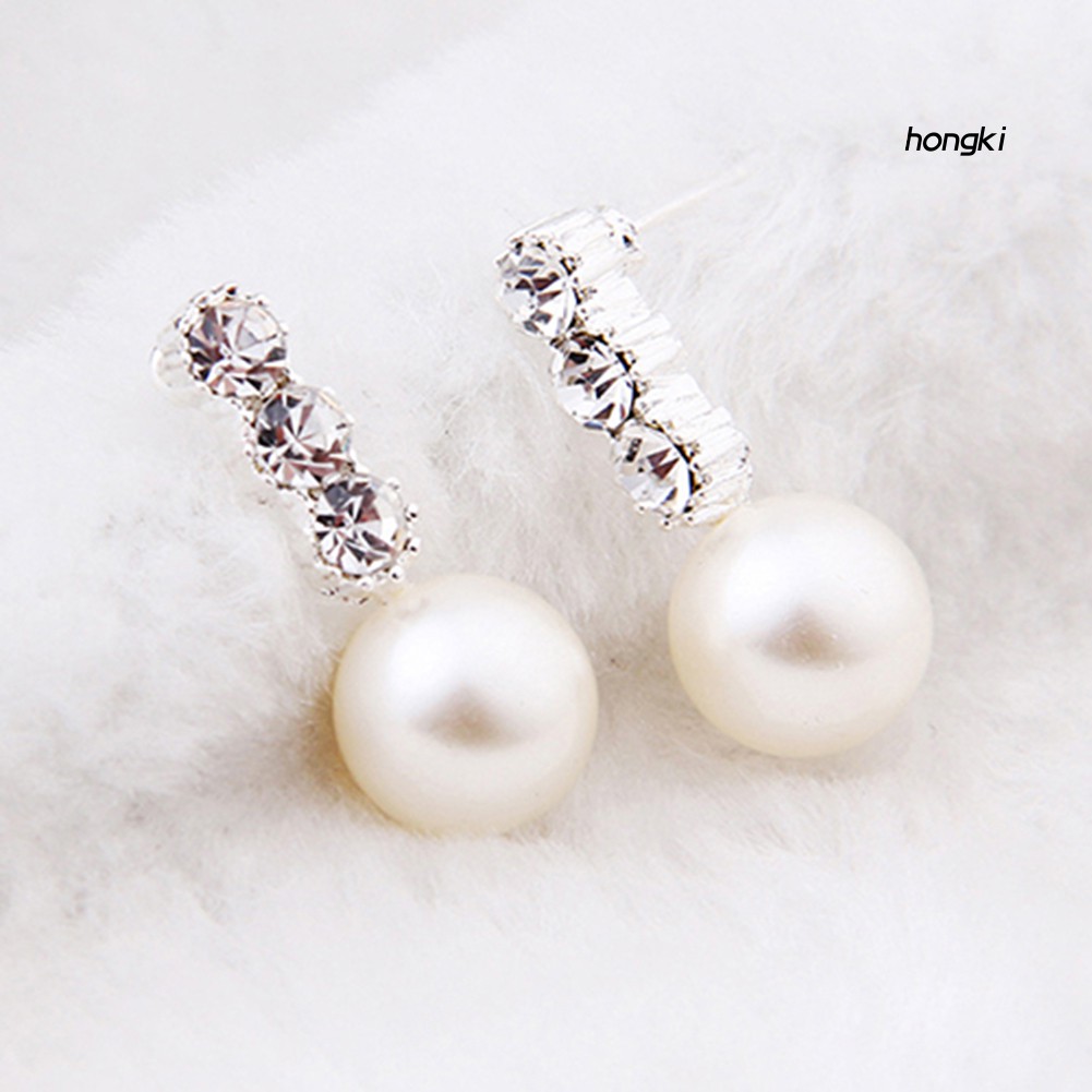 Khuyên tai đính ngọc trai giả màu trắng dành cho nữ