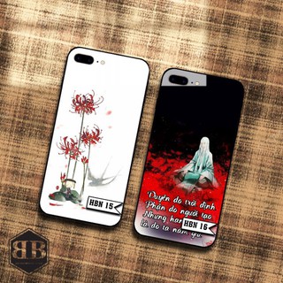 Ốp lưng kính cường lực iphone 7 plus / iphone 8 plus hình hoa bỉ ngạn