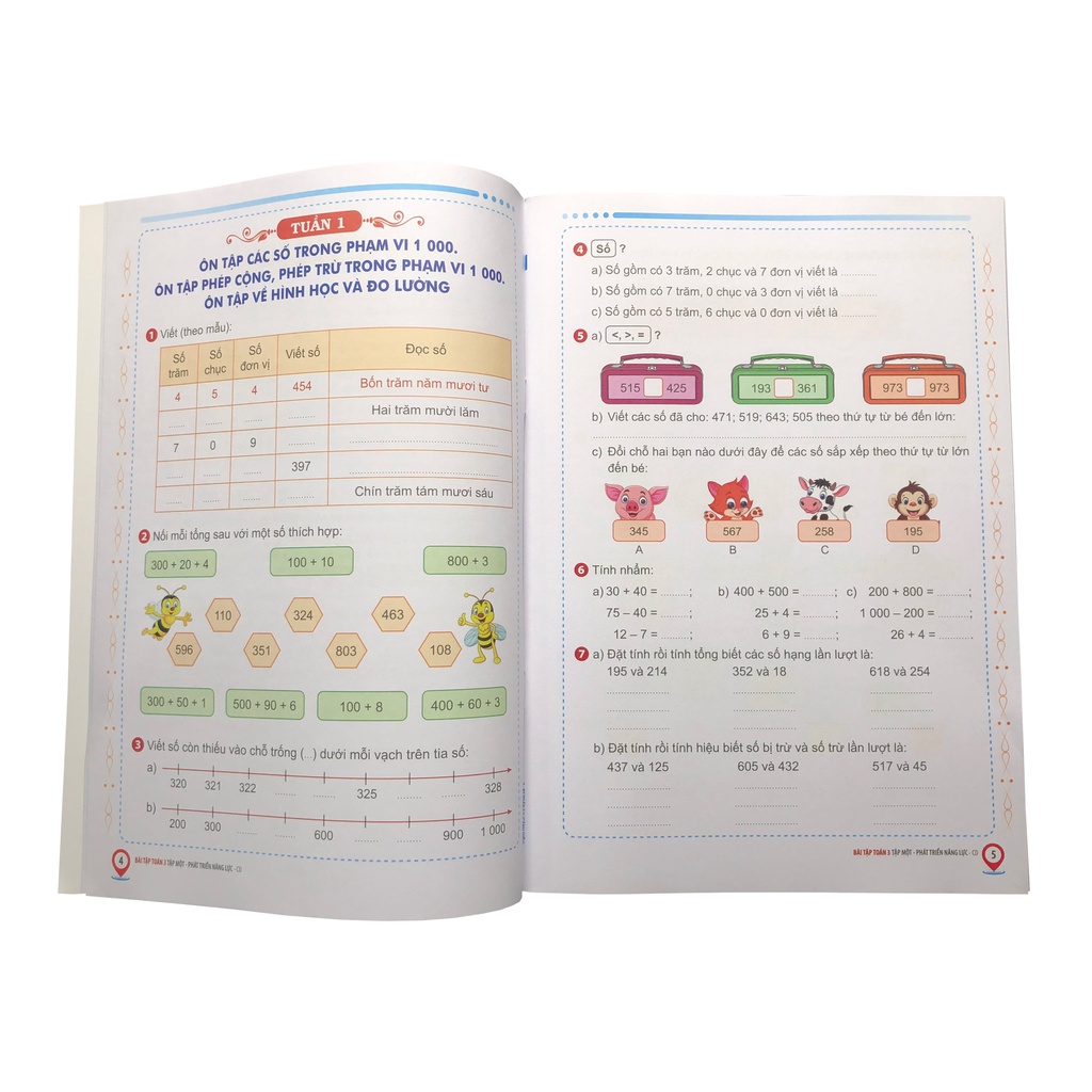 Sách Bài tập Toán 3 Tập 1 Phát triển năng lực