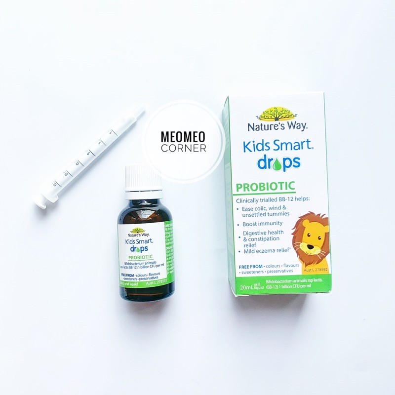 Men vi sinh cho dạng lỏng Úc cho bé Nature's way Kid Smart Probiotics Drops 20ml Probiotic