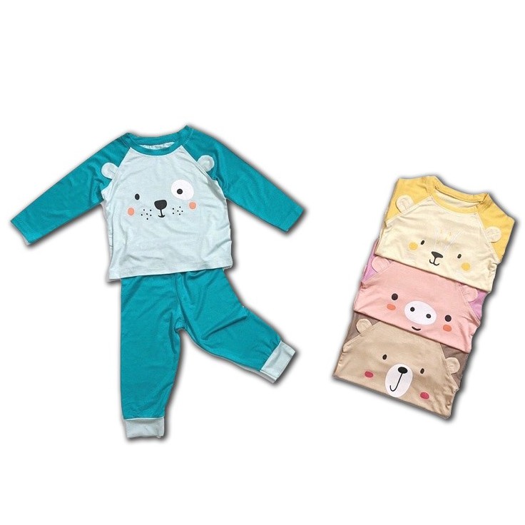 Bộ quần áo dài tay tai thú đáng yêu - Bộ Dài Tay Bé Trai Bé Gái K038