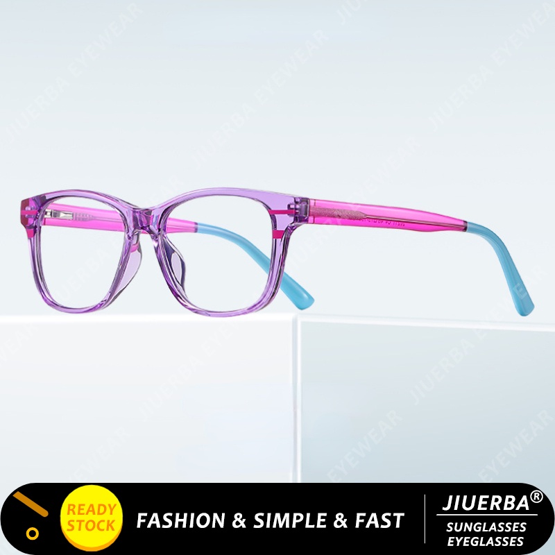 Kính Mát Gọng Vuông Kim Loại Chống Ánh Sáng Xanh TR90 Thời Trang Phương Tây Cho Bé
