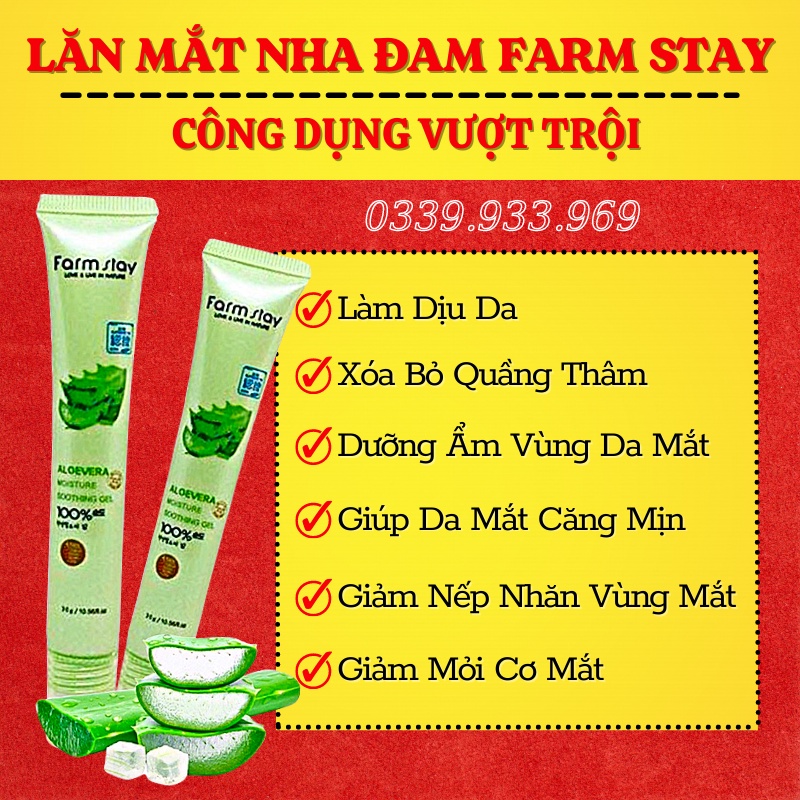 Lăn Mắt Nha Đam Farm Stay Giảm Thâm Quầng Bọng Mắt