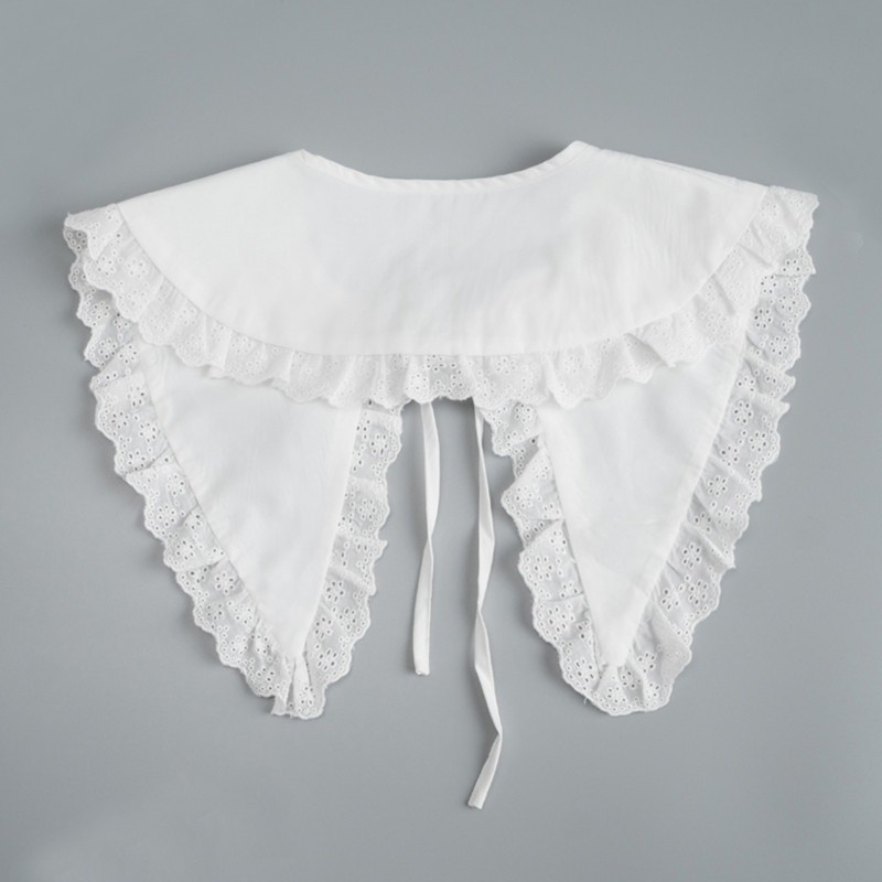Cổ áo giả xếp ly thêu ren phong cách thanh lịch cho bạn gái khi mặc áo sơ mi/áo Sweater/đầm thời trang