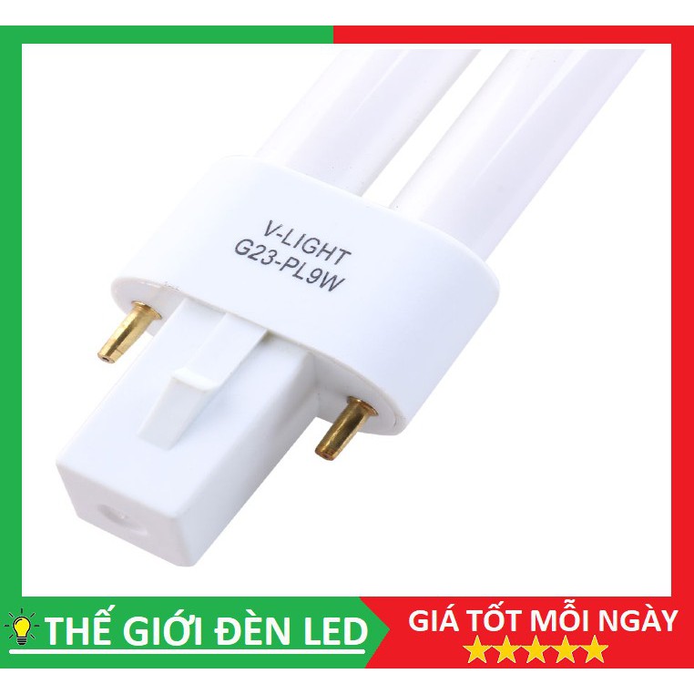 Bóng Đèn Compact V-Light PL 9W, ánh sáng trắng, vàng.