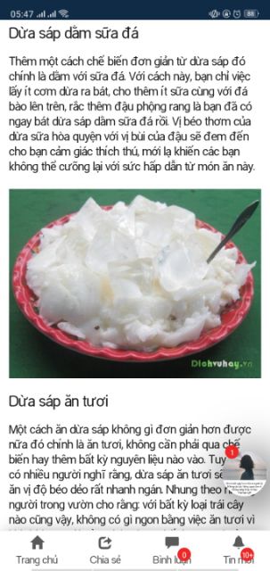 DỪA SÁP BI LỎNG BAO ĂN