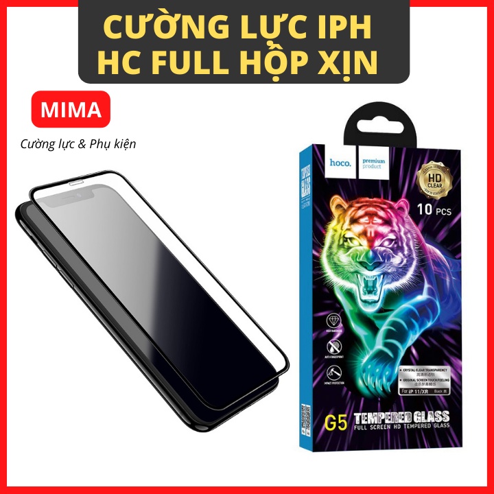 Kính cường lực Hoco G5 Full hộp Loại cao cấp Full mã X XS XR 11 12 13 14 Pro Promax Pro max [HOCO G5]