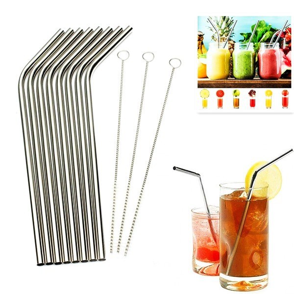 [❌GIÁ SỈ❌]Set 2 ống hút inox kèm cọ rửa thân thiện môi trường 2241