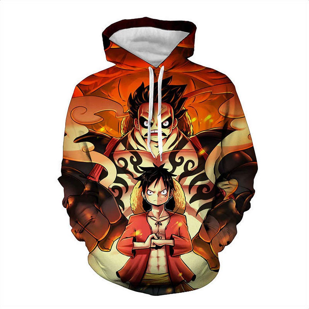 Áo hoodie HUQISHA in họa tiết Anime One Piece thời trang unisex cho nam nữ