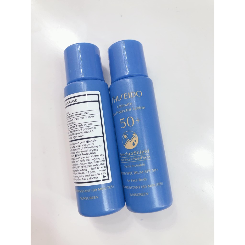 Kem chống nắng Shiseido Ultimate Sun Protection Lotion 100ml SPF 50+ WetForce