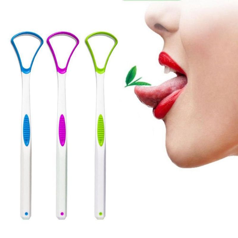 1 cái dụng cụ làm sạch lưỡi bằng nhựa scraper tounge chăm sóc răng miệng vệ sinh răng miệng