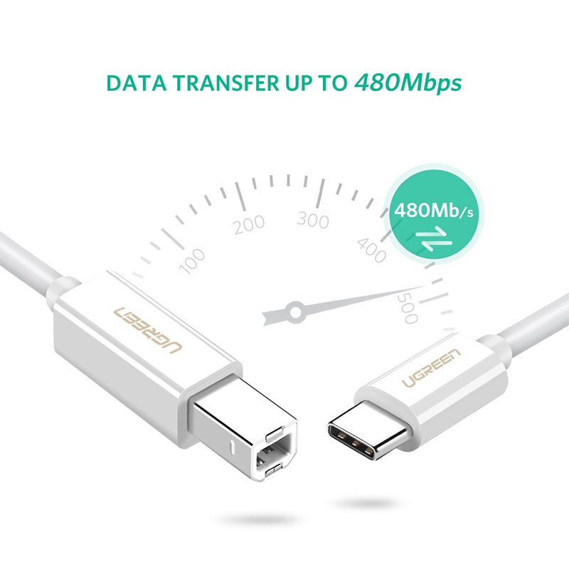 Cáp máy in USB Type C dài 1.5m Ugreen 40417 -Hàng chính hãng