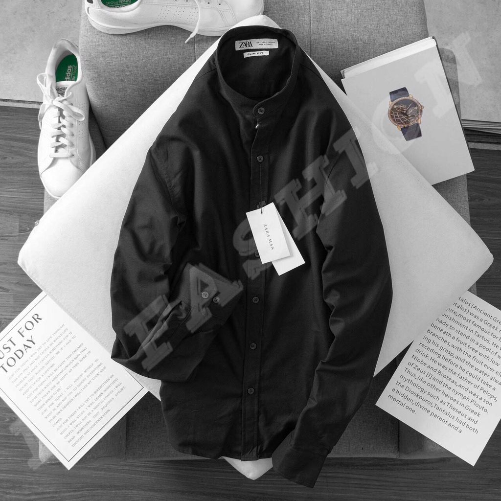 Áo sơ mi nam cổ trụ tay dài vải kate lụa cao cấp nhiều màu ít nhăn - LZ FASHION - STT002 | BigBuy360 - bigbuy360.vn