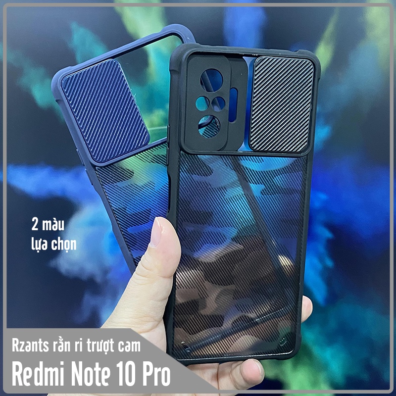 Ốp lưng cho Xiaomi Redmi Note 10 Pro Rzants rằn ri trượt camera V2