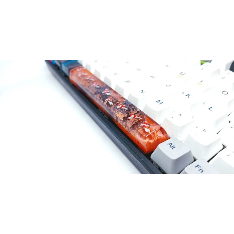 Keycap resin cá koi mini thanh space 6.25U SA tone cam đen trang trí bàn phima cơ gaming