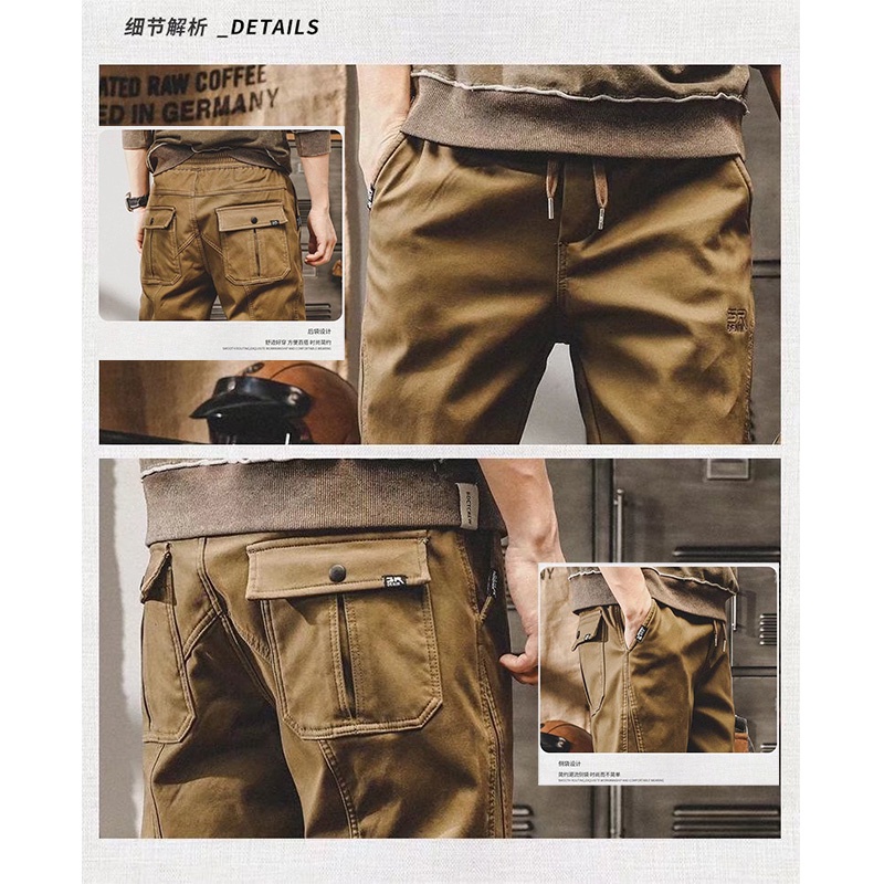 Quần jogger Cotton Dài 5XL plus size Phong Cách Retro Cao Cấp Cho Nam