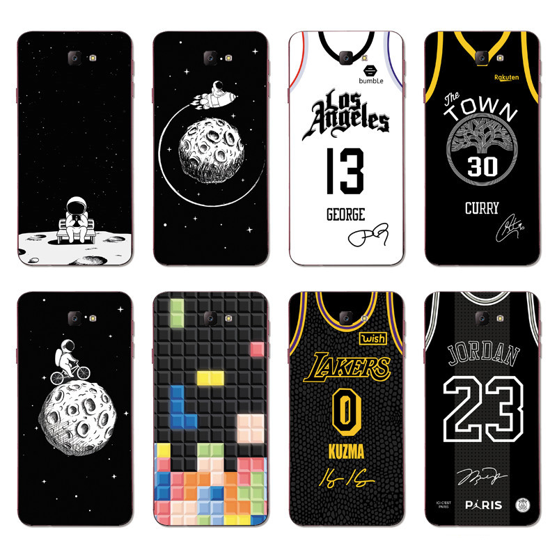 Ốp điện thoại silicon mềm TPU họa tiết áo bóng rổ và phi hành gia cho Samsung Galaxy J4 J6+ Plus Prime 2018/J5 J7 Prime