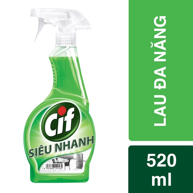 Nước lau đa năng Cif 520ml chai xanh lá MẪU MỚI SUNLIGHT