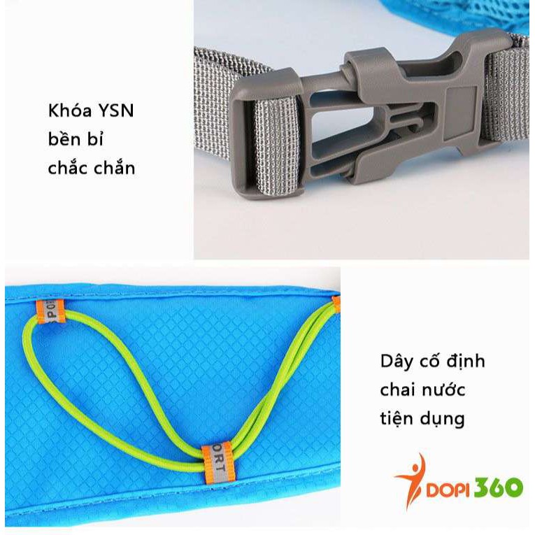 Túi đai đeo bụng hông chạy bộ phản quang DOPI360 có ngăn đựng bình nước DOPI9