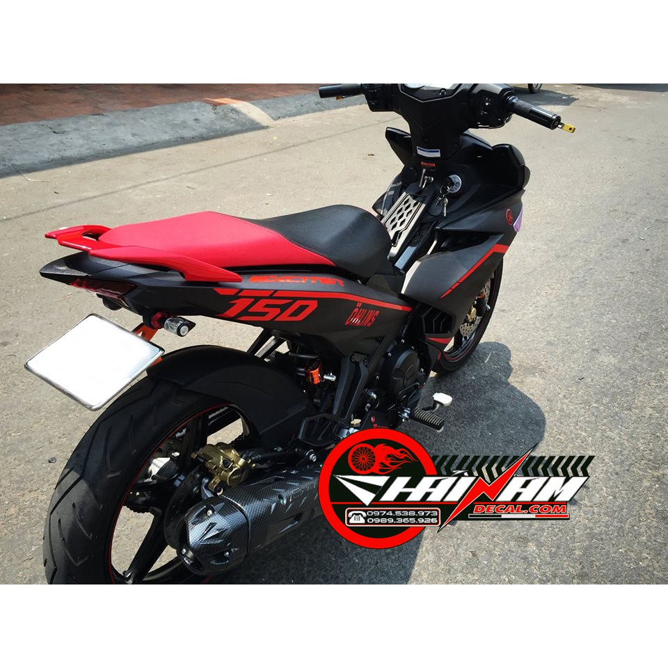 Tem Trùm Exciter 150 Đen Đỏ Nhám