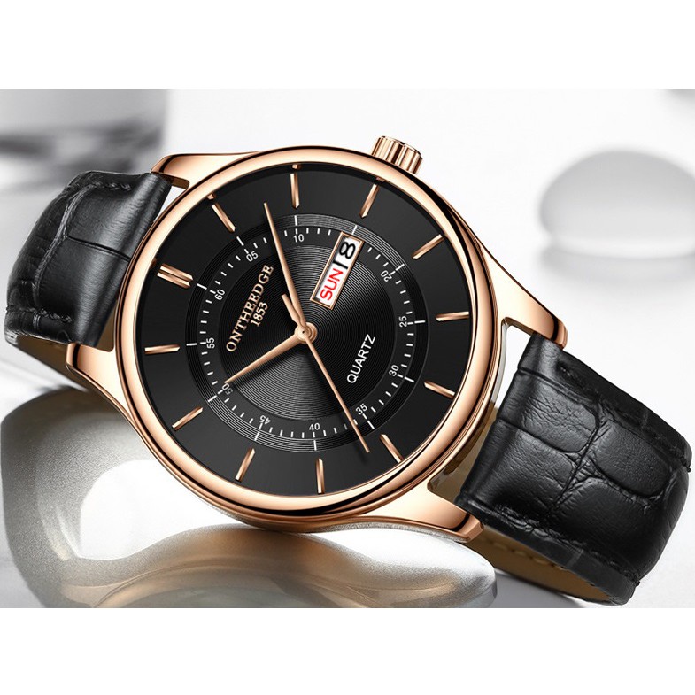 Đồng hồ nam Ontheedge dây da RZY029 fullbox (kèm 2 pin) | BigBuy360 - bigbuy360.vn