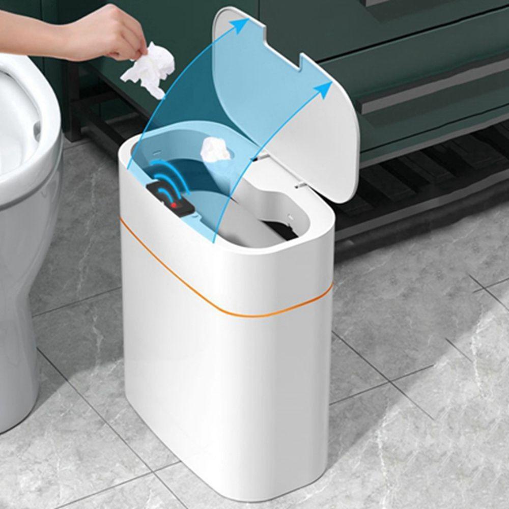 Thùng Đựng Rác 16L Bằng Nhựa Cảm Ứng Thông Minh Chống Mùi Tiết Kiệm Không Gian Cho Nhà Tắm