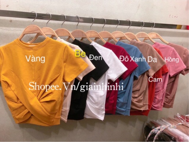 [ Mã FAMAYWA2 giảm 10K đơn 50K] Áo kiểu, Áo thun crop xoắn bụng siêu xinh NhiNhiShop AK1211