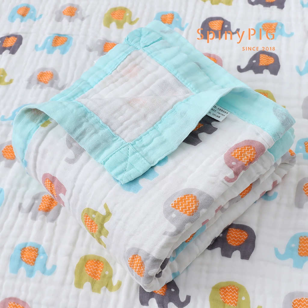 Chăn xô cho bé 6 lớp 100% cotton mềm và nhẹ nhiều hoạ tiết bo viền