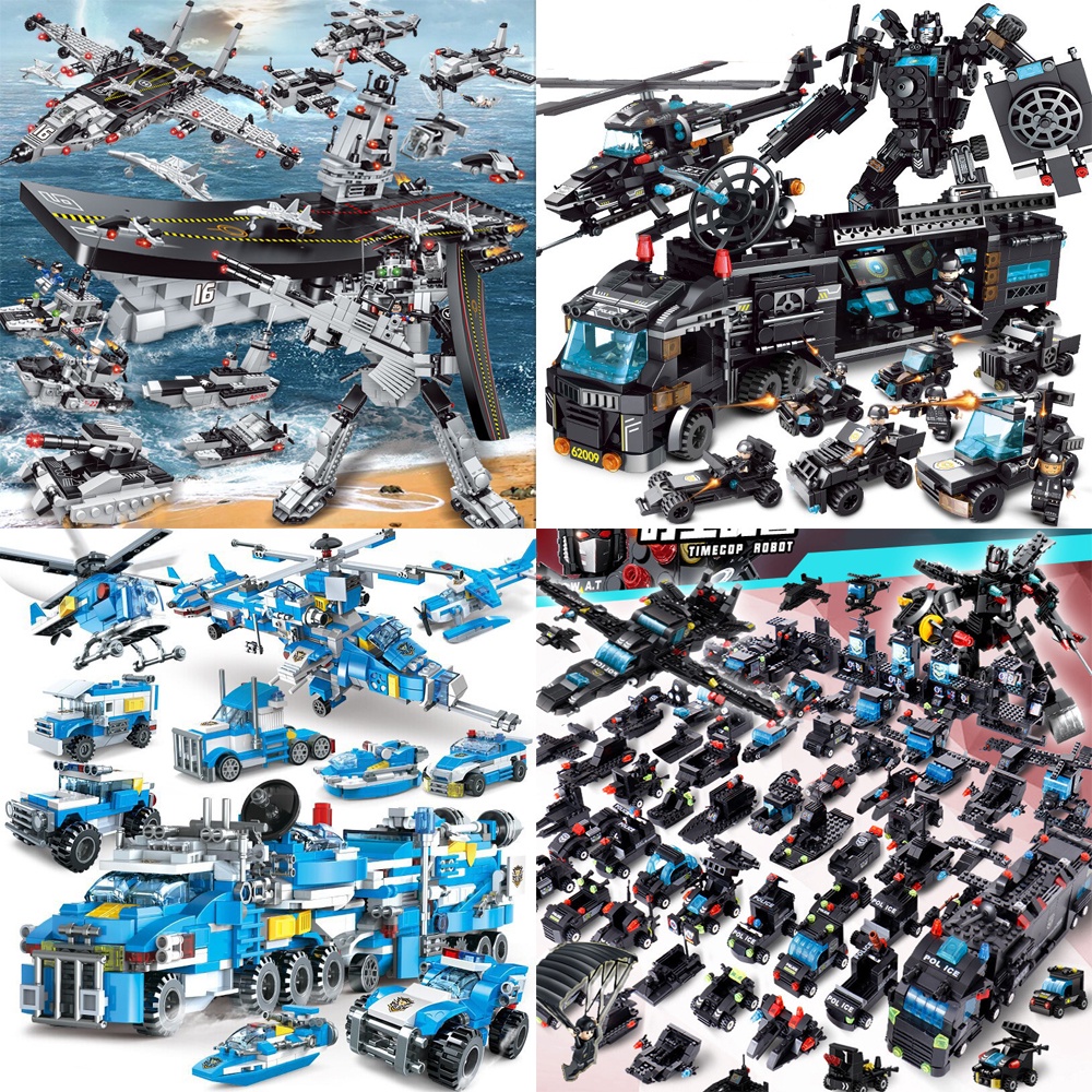ĐỒ CHƠI XẾP HÌNH LEGO BIỆT ĐỘI SWAT, LEGO XE OTO QUÂN ĐỘI, LEGO ROBOT, LEGO TRỰC THĂNG nghia35