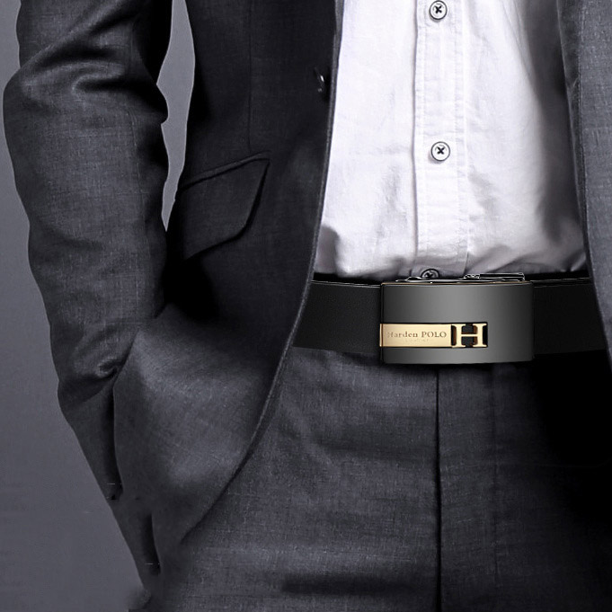 Thắt Lưng Da Thật Có Khóa Tự Động Thời Trang Cho Nam 1