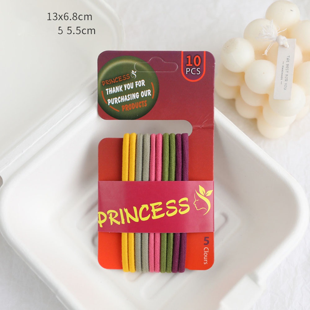 Set 10 dây cột tóc co giãn nhiều màu sắc đáng yêu cho nữ