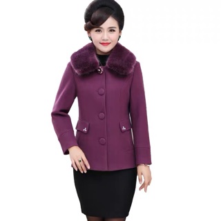 ÁO DẠ CỔ LÔNG NỮ TRUNG NIÊN