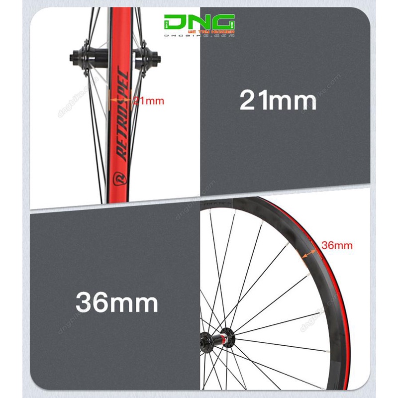 Vành bộ xe đạp đua RETROSPEC RACING 36mm hub nhôm tăm móc