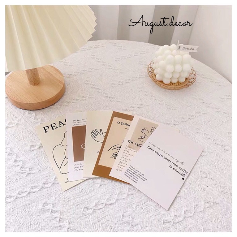 Set 30 Postcard dán tường decor ảnh trang trí phong cách Retro trừu tượng August Decor