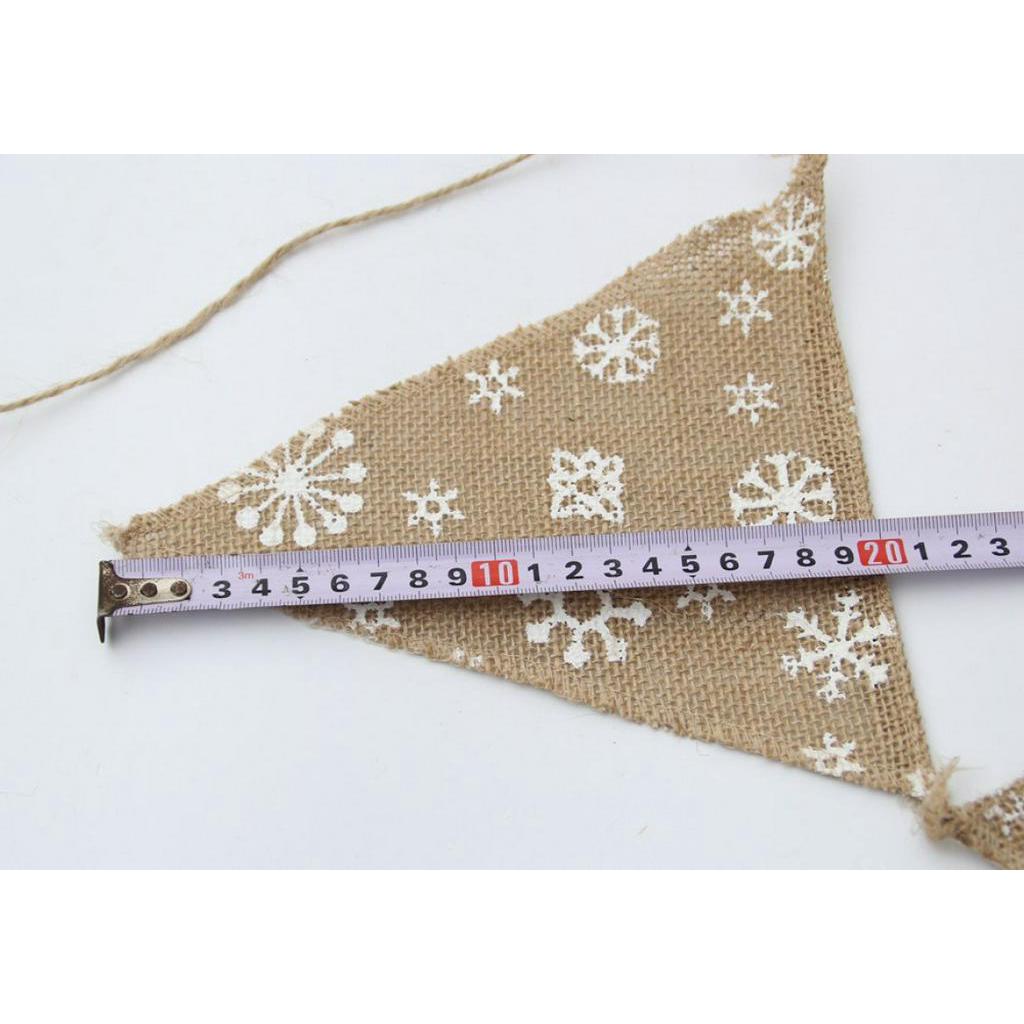 Dây Cờ Vải Lanh Hình Bông Tuyết Trang Trí Giáng Sinh