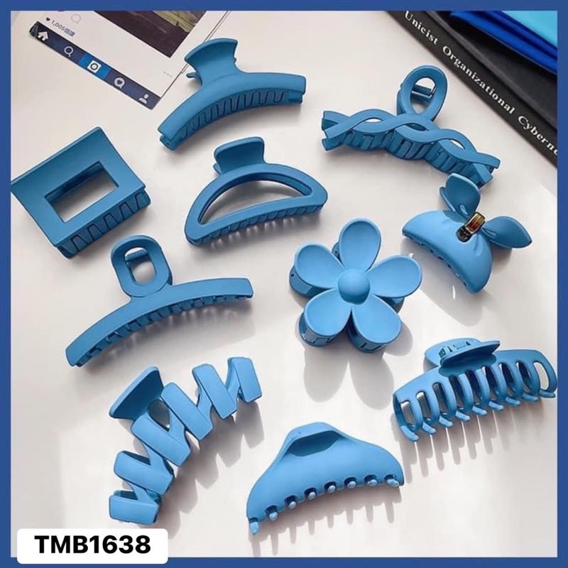 SÉT 8 CHIẾC KẸP TÓC HÀN MÀU XANH