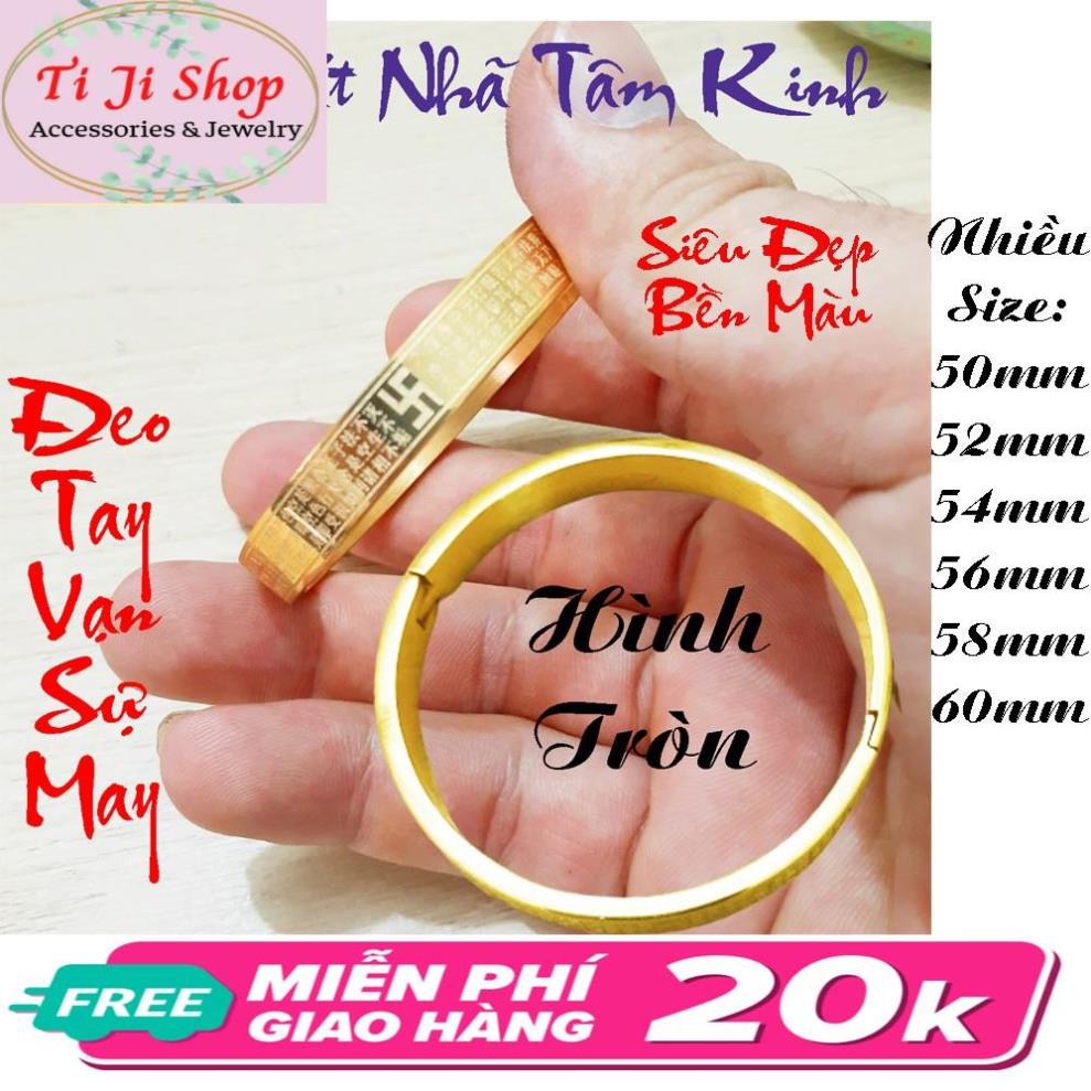 VÒNG TAY BÁT NHÃ TÂM KINH HÌNH TRÒN MÀU VÀNG - đeo tay vạn sự may