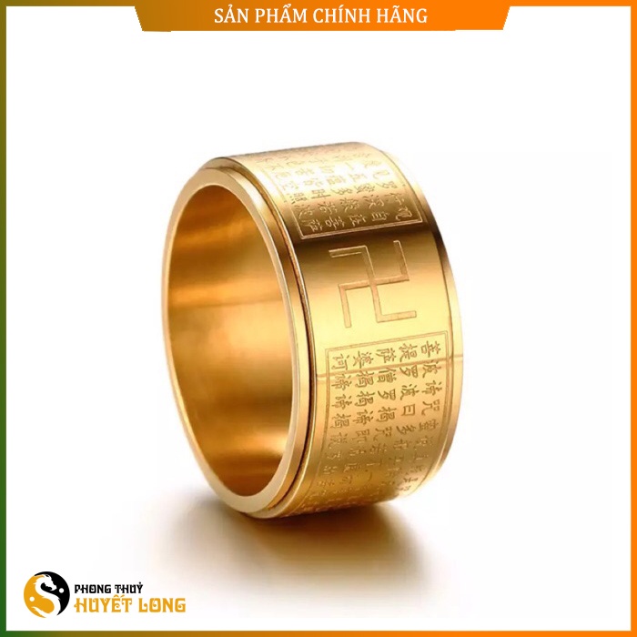 Nhẫn Bát Nhã Tâm Kinh Titan - Nhẫn Xoay May Mắn - Tài Lộc, Bình an