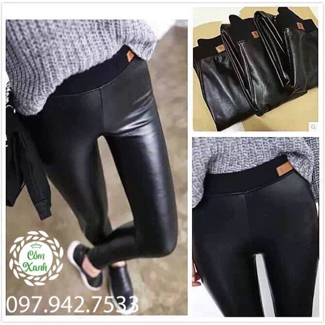 Quần legging da lót nỉ