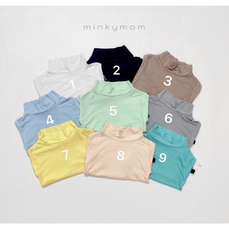 Áo Giữ Nhiệt Minkymom Cổ Lọ 3 Phân Mềm-Mát-Mịn, Áo Bún Giữ Nhiệt Mặc Lót Trong Cho Bé