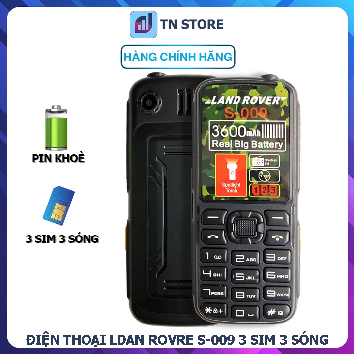 Điện Thoại Land Rover S-009 - 3 Sim 3 Sóng - Pin Khủng - Loa To - Hàng Chính Hãng - BH 06 Tháng