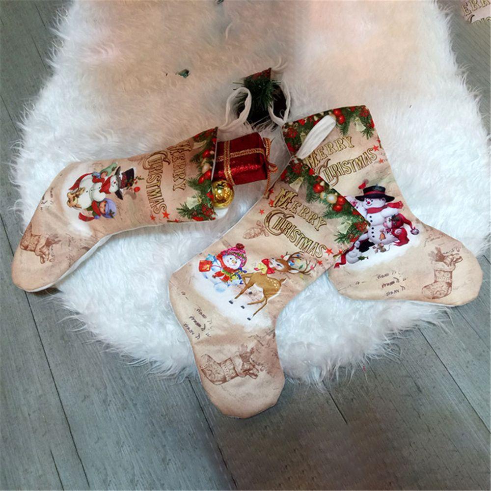 Tất Treo Đựng Quà Giáng Sinh Hình Ông Già Noel / Người Tuyết / Tuần Lộc Dễ Thương