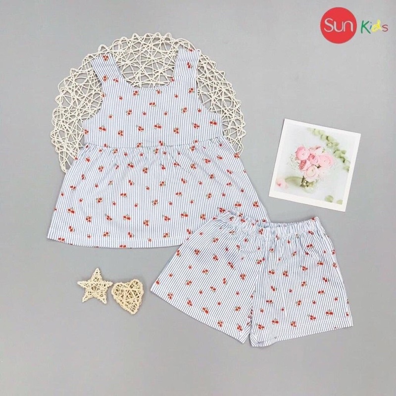 Đồ bộ thun bé gái, đồ bộ trẻ em chất cotton, có nhiều màu, size 6-10 tuổi - SUNKIDS1