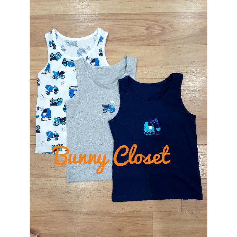 Set 3 áo ba lỗ ô tô cho bé trai Mat.alan UK A.uth size 2-3y đến 8-9y