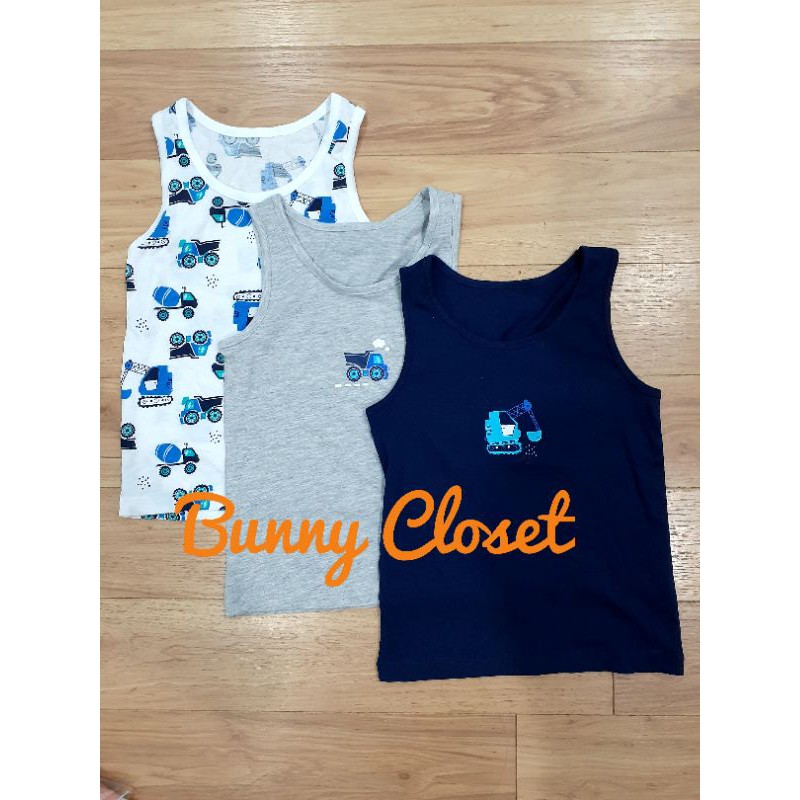 Set 3 áo ba lỗ ô tô cho bé trai Mat.alan UK A.uth size 2-3y đến 8-9y