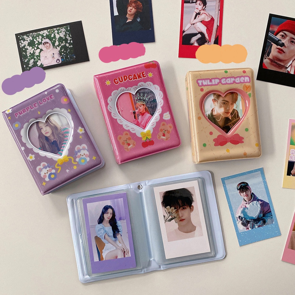 SABUY INS Album ảnh Polaroid 3 inch Bộ tổ chức thẻ Lomo hình ảnh dễ thương Sổ lưu niệm 40 Slots